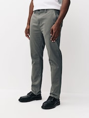 Mid Grey Cotton Blend Chino Trousers - Image 1 of 2