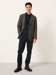 FatFace Witley Brown Wool Mix Houndstooth Check Blazer - Image 4 of 5