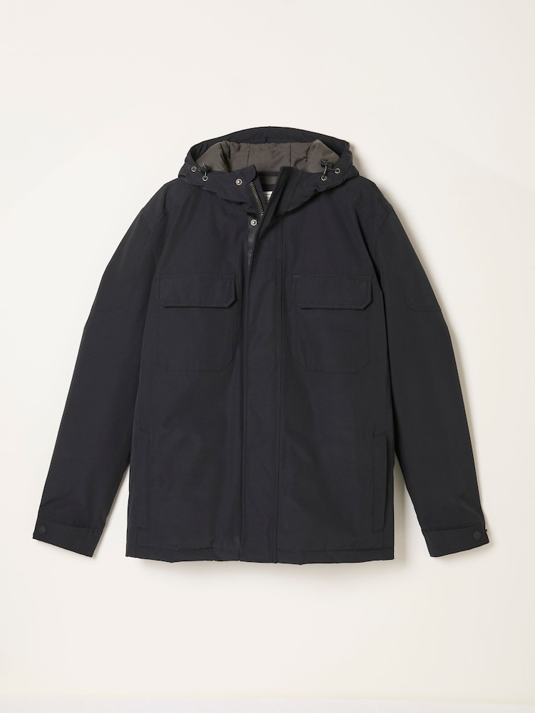 FatFace Truro Black Hooded Waterproof Jacket - Image 1 of 1