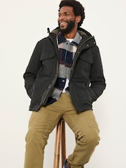 FatFace Truro Black Hooded Waterproof Jacket - Image 4 of 5
