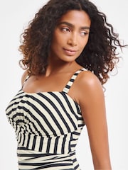 Negro/rayas blancas - Bañador palabra de honor Magisculpt de Simply Be  - Imagen 4 de 4