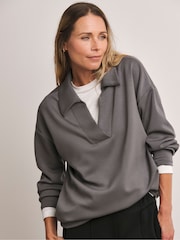 Anthology By JD Williams Grey Collared Modal Sweatshirt - Image 1 of 4