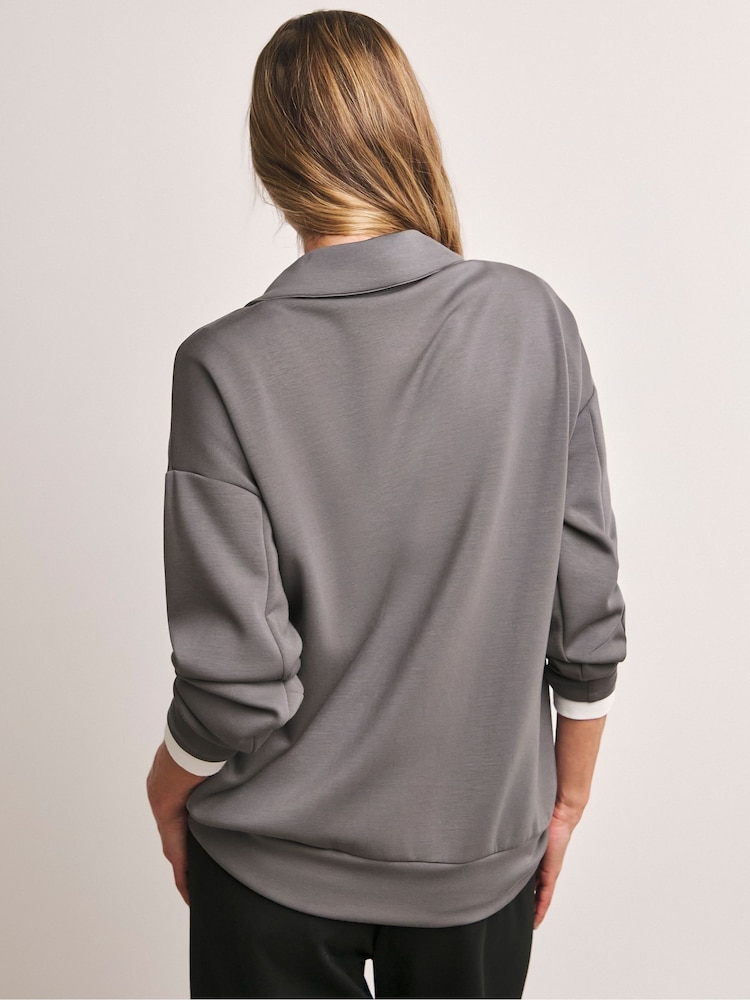 Anthology By JD Williams Grey Collared Modal Sweatshirt - Image 4 of 4