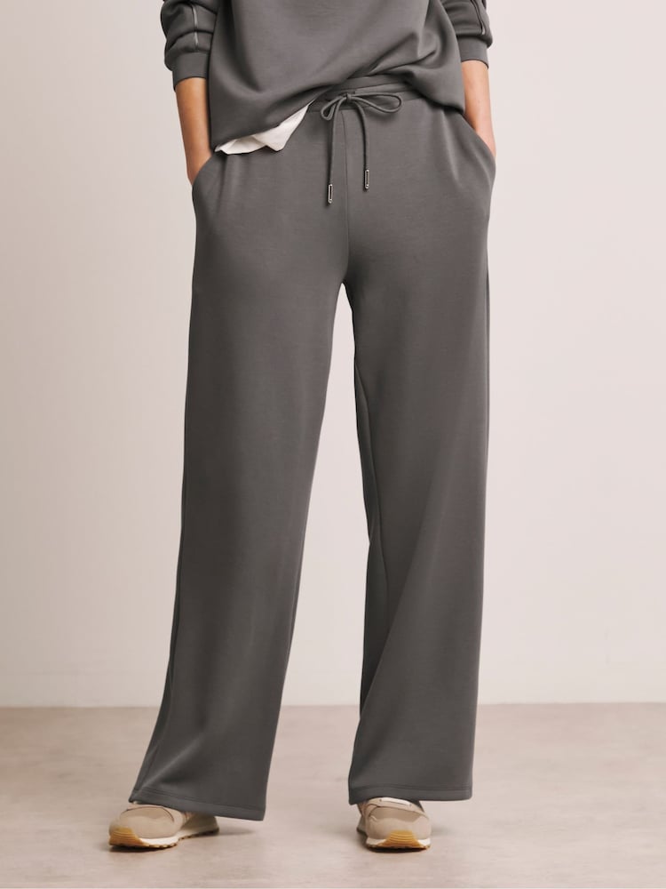 JD Williams Grey Purple Wide Leg Joggers - Image 1 of 4