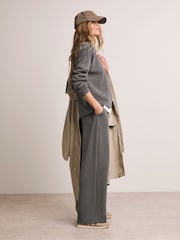 JD Williams Grey Purple Wide Leg Joggers - Image 4 of 4