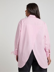 Simply Be Pink Oversized Open Back 100% Cotton Shirt - Image 2 of 4