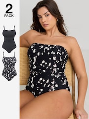 Negro - Pack de 2 bañadores Magisculpt de Simply Be - Imagen 1 de 5