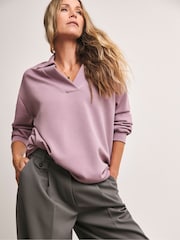 Anthology By JD Williams Purple Collared Modal Sweatshirt - Image 1 of 4