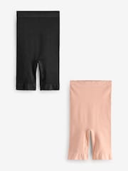 Simply Be Black/ Nude Seamfree Thigh Shaper Medium Control Briefs 2 Pack - Image 6 of 8