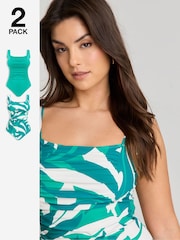 Simply Be Green Magisculpt 2 Pack Swimsuits - Image 1 of 5