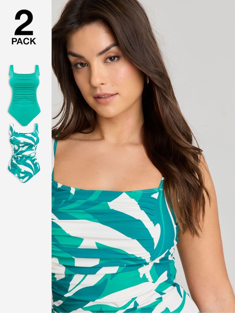 Simply Be Green Magisculpt 2 Pack Swimsuits - Image 1 of 5