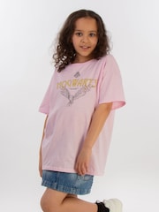 Brands In Pink Girls Harry Potter Hogwarts Owl 100% Cotton T-Shirt - Image 2 of 4