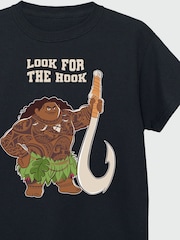 Brands In Black Boys Disney Moana Maui Look For The Hook 100% Cotton T-Shirt - Image 3 of 4