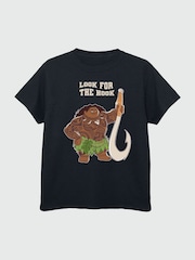 Brands In Black Boys Disney Moana Maui Look For The Hook 100% Cotton T-Shirt - Image 4 of 4