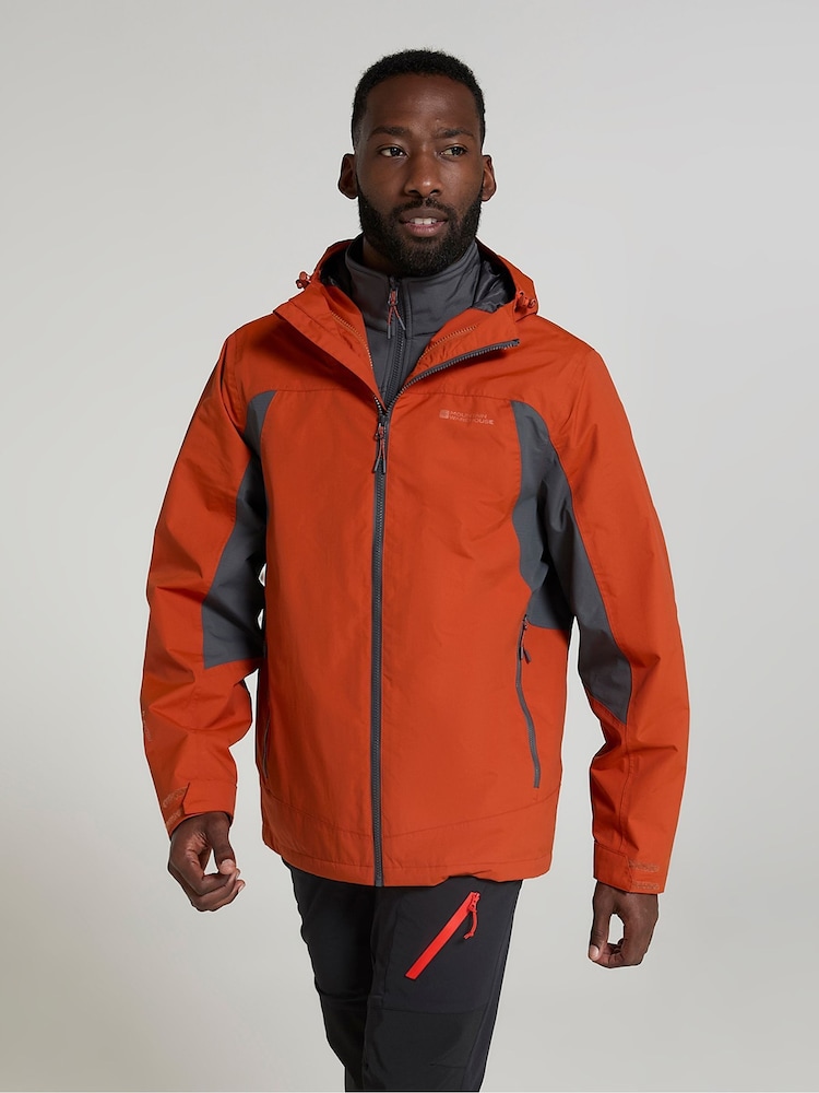 Mountain Warehouse Orange Mens Mist Extreme Waterproof 3-in-1 Jacket - Image 2 of 11
