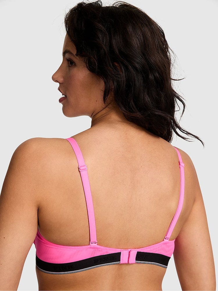 Victoria's Secret PINK Radiant Rose Pink Lightly Lined Mesh Bra - Image 2 of 3