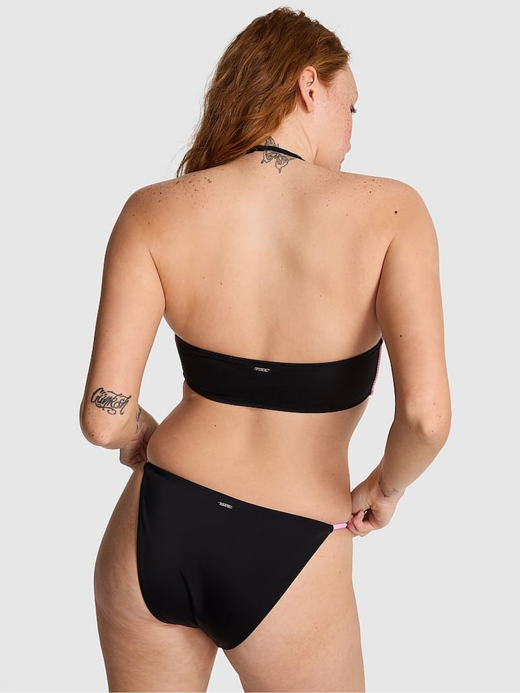 Victoria's Secret PINK Black Cheeky Braided Bikini Bottoms - Image 2 of 2