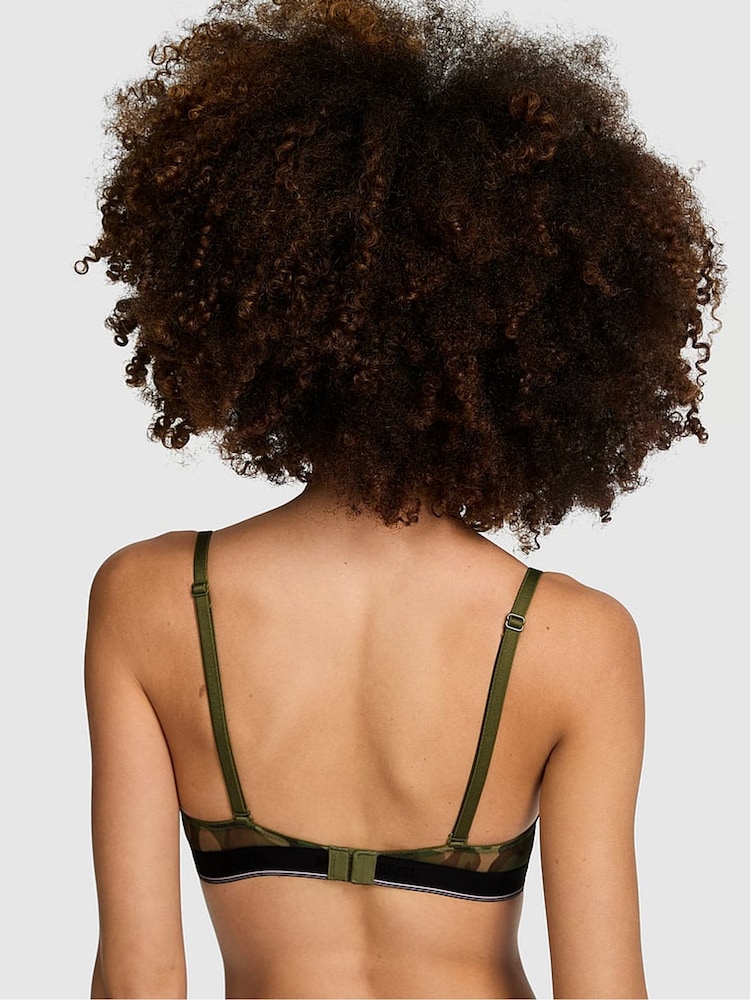 Victoria's Secret PINK Olive Green Lightly Lined Mesh Bra - Image 2 of 3