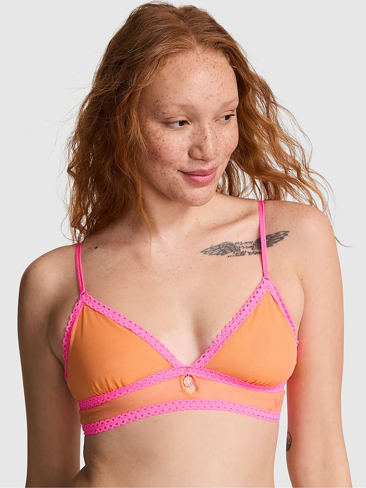 Victoria's Secret PINK Vitamin C Orange Triangle Lace Bralette - Image 1 of 2