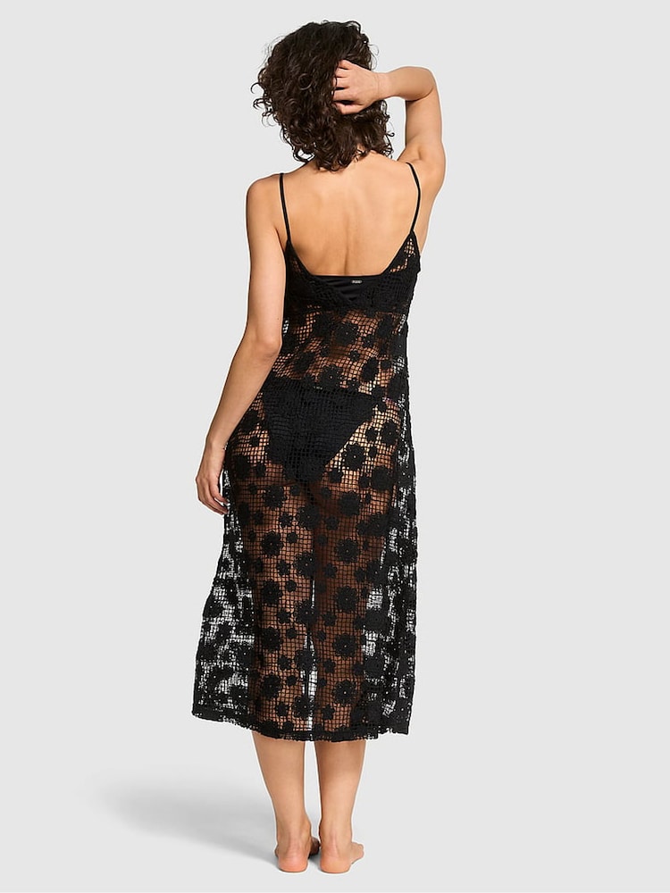 Victoria's Secret PINK Black Flyaway Coverup Maxi Dress - Image 2 of 3