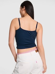 Victoria's Secret PINK Noir Navy Blue Keyhole PJ Cami Top - Image 2 of 4