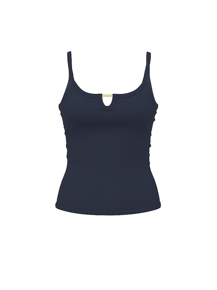 Victoria's Secret PINK Noir Navy Blue Keyhole PJ Cami Top - Image 4 of 4