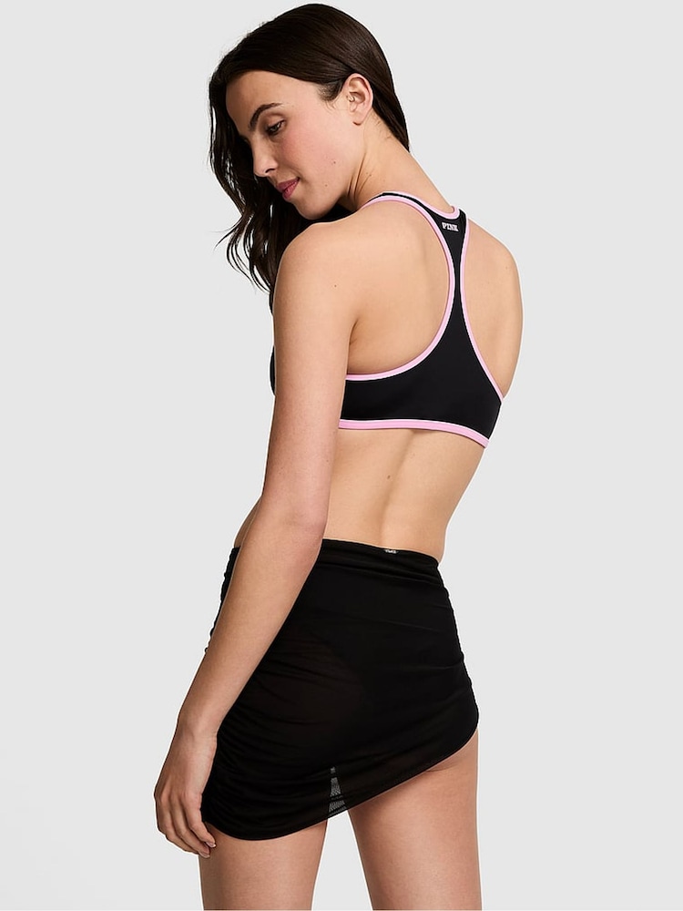Victoria's Secret PINK Black Cheeky Bikini Bottom with Skirt - Image 2 of 2