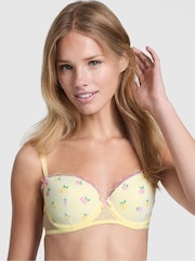 Victoria's Secret PINK Lemon Yellow Lightly Lined Balcony Embroidery Bra - Image 1 of 2