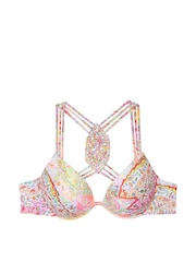 Victoria's Secret Paisley Pink Push Up Macrame Bikini Top - Image 3 of 3