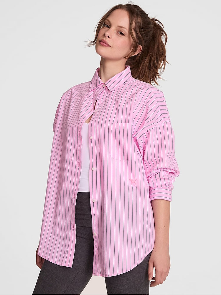 Victoria's Secret PINK Pink Lollipop Oversized Pyjama Shirt - Image 1 of 2