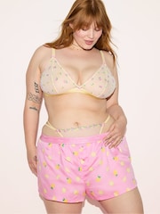 Victoria's Secret PINK Lemon Yellow Bralette Embroidery Bra - Image 4 of 4