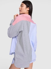 Victoria's Secret PINK Red and Blue Stripe Oversized Pyjama Shirt - Image 2 of 3