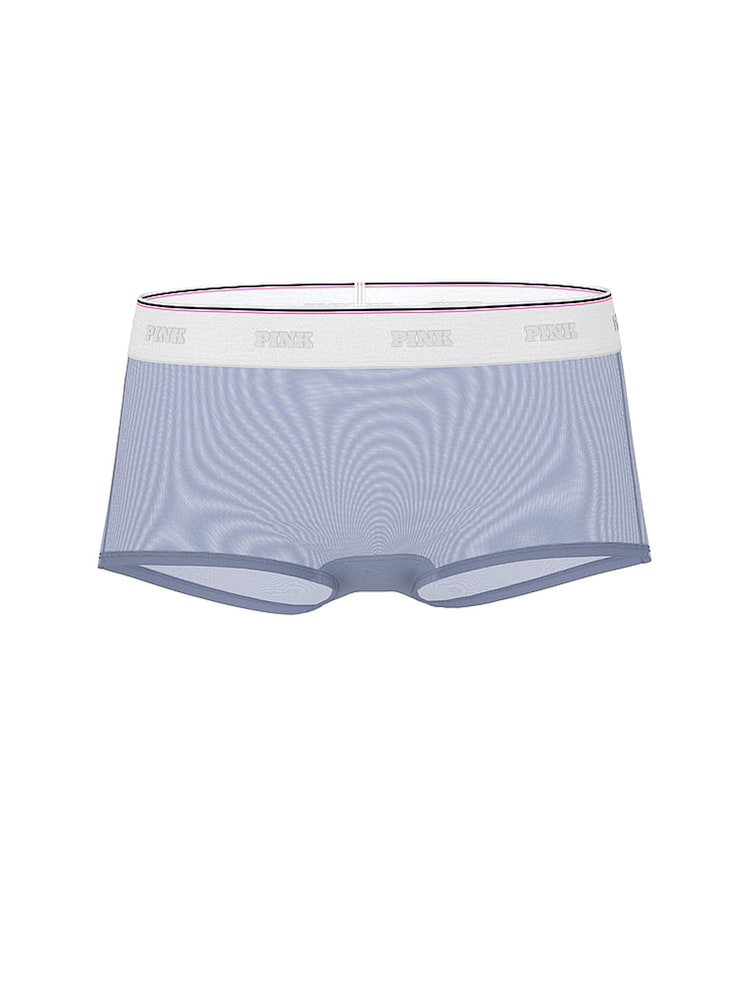 Victoria's Secret PINK Dusty Iris Blue Short Logo Mesh Knickers - Image 3 of 3