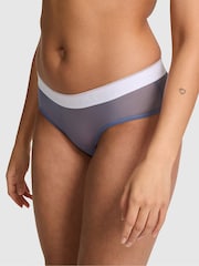 Victoria's Secret PINK Dusty Iris Blue Hipster Logo Mesh Knickers - Image 1 of 2