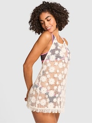 Victoria's Secret PINK White Shell Halter Neck Coverup Dress - Image 1 of 3