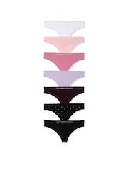 Victoria's Secret White/Pink/Purple/Black Thong 7 Pack Knickers - Image 1 of 4
