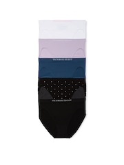 Victoria's Secret White/Purple/Blue/Black Brief 5 Pack Knickers - Image 1 of 4