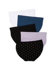 Victoria's Secret White/Purple/Blue/Black Brief 5 Pack Knickers - Image 2 of 4
