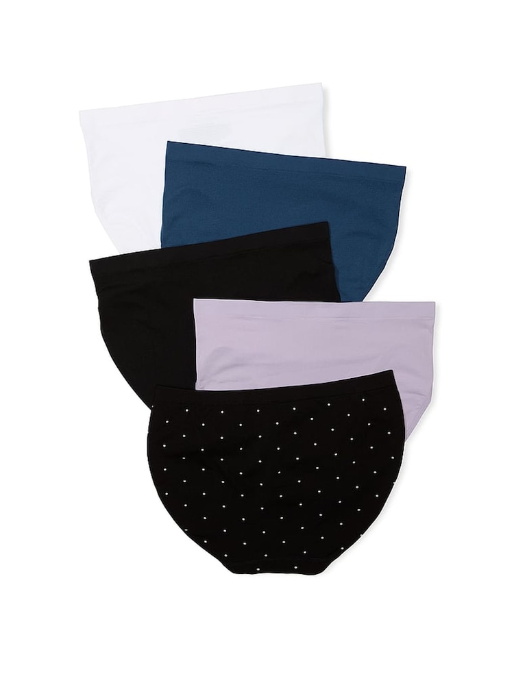 Victoria's Secret White/Purple/Blue/Black Brief 5 Pack Knickers - Image 2 of 4