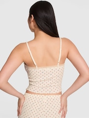 Victoria's Secret PINK White Shell Strawberries Pointelle PJ Cami Top - Image 2 of 2