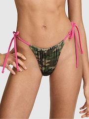 Victoria's Secret PINK Green Camo Tie Side Braided Bikini Bottoms - Image 1 of 3