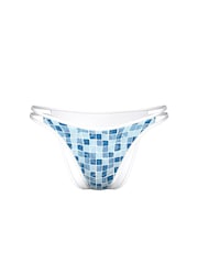 Victoria's Secret Wavy Tiles Blue Cheeky Scuba Bikini Bottoms - Image 3 of 3