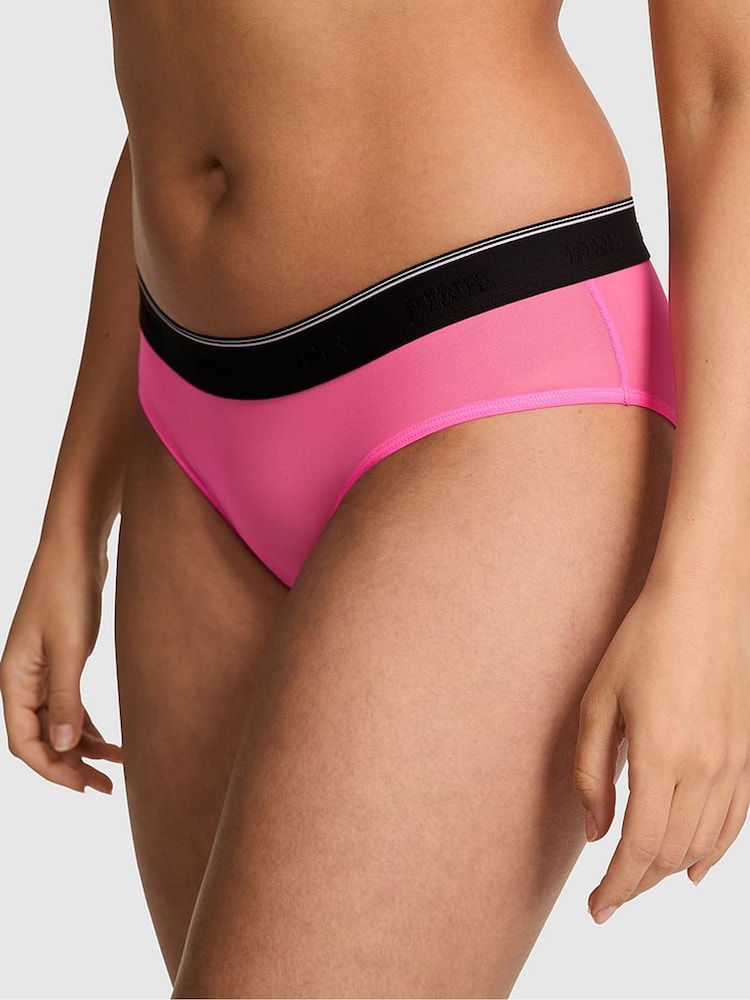 Victoria's Secret PINK Radiant Rose Pink Hipster Logo Mesh Knickers - Image 1 of 2
