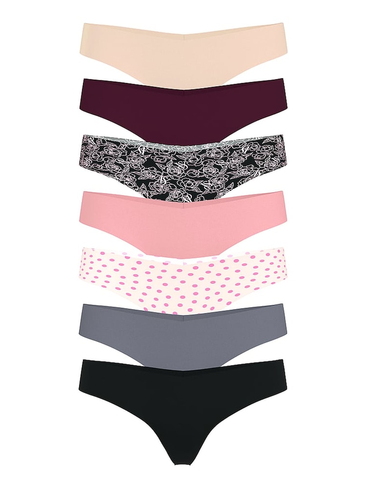 Victoria's Secret Nude/White/Pink/Grey/Black Thong 7 Pack Knickers - Image 1 of 4