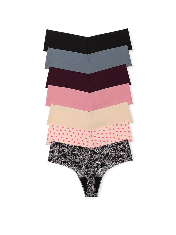 Victoria's Secret Nude/White/Pink/Grey/Black Thong 7 Pack Knickers - Image 2 of 4