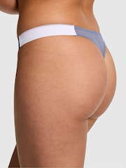 Victoria's Secret PINK Dusty Iris Blue Thong Logo Mesh Knickers - Image 2 of 2