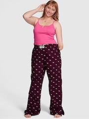 Victoria's Secret PINK Purple Rose Dog Print Boyfriend Pyjama Bottoms - Image 1 of 2