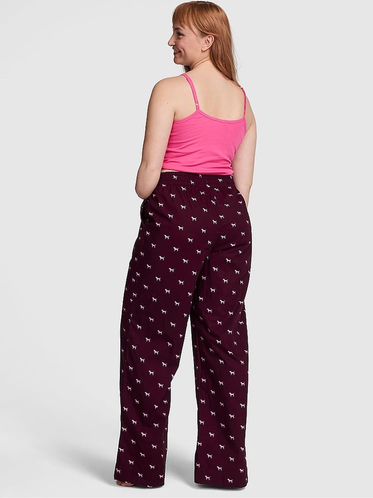 Victoria's Secret PINK Purple Rose Dog Print Boyfriend Pyjama Bottoms - Image 2 of 2