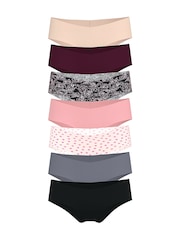 Victoria's Secret Nude/White/Pink/Grey/Black Cheeky 7 Pack Knickers - Image 1 of 4