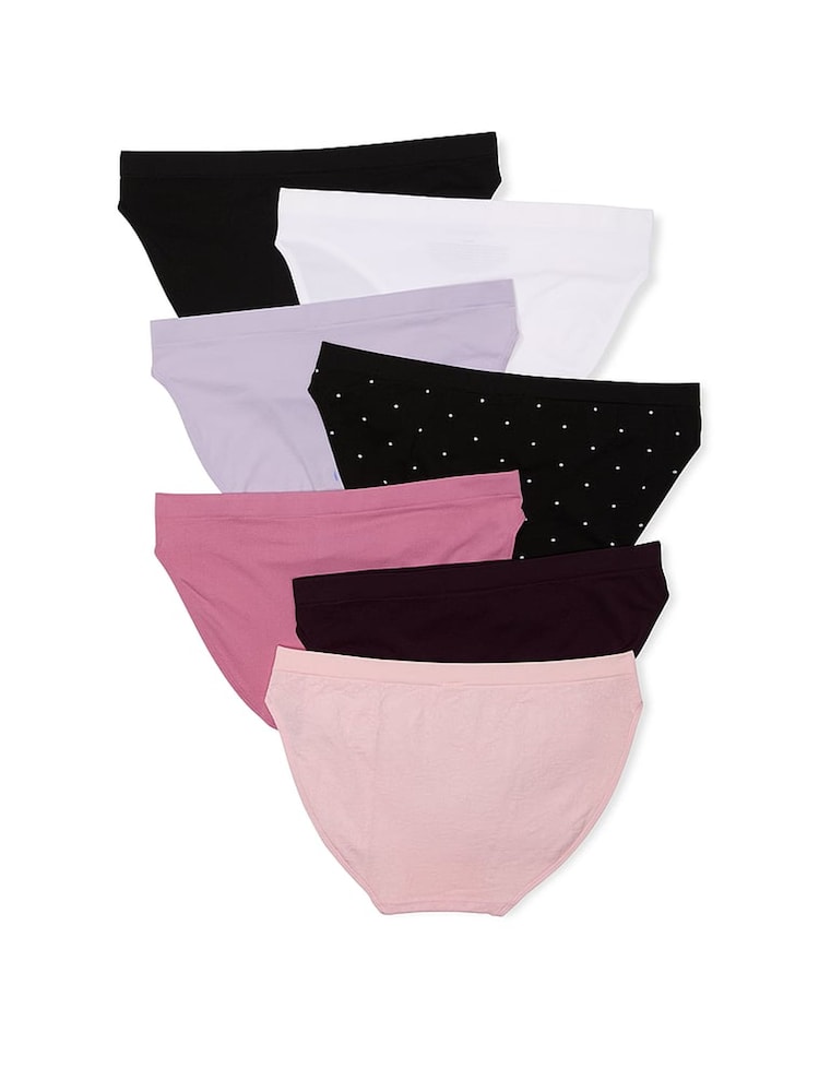Victoria's Secret White/Pink/Purple/Black Bikini 7 Pack Knickers - Image 2 of 2